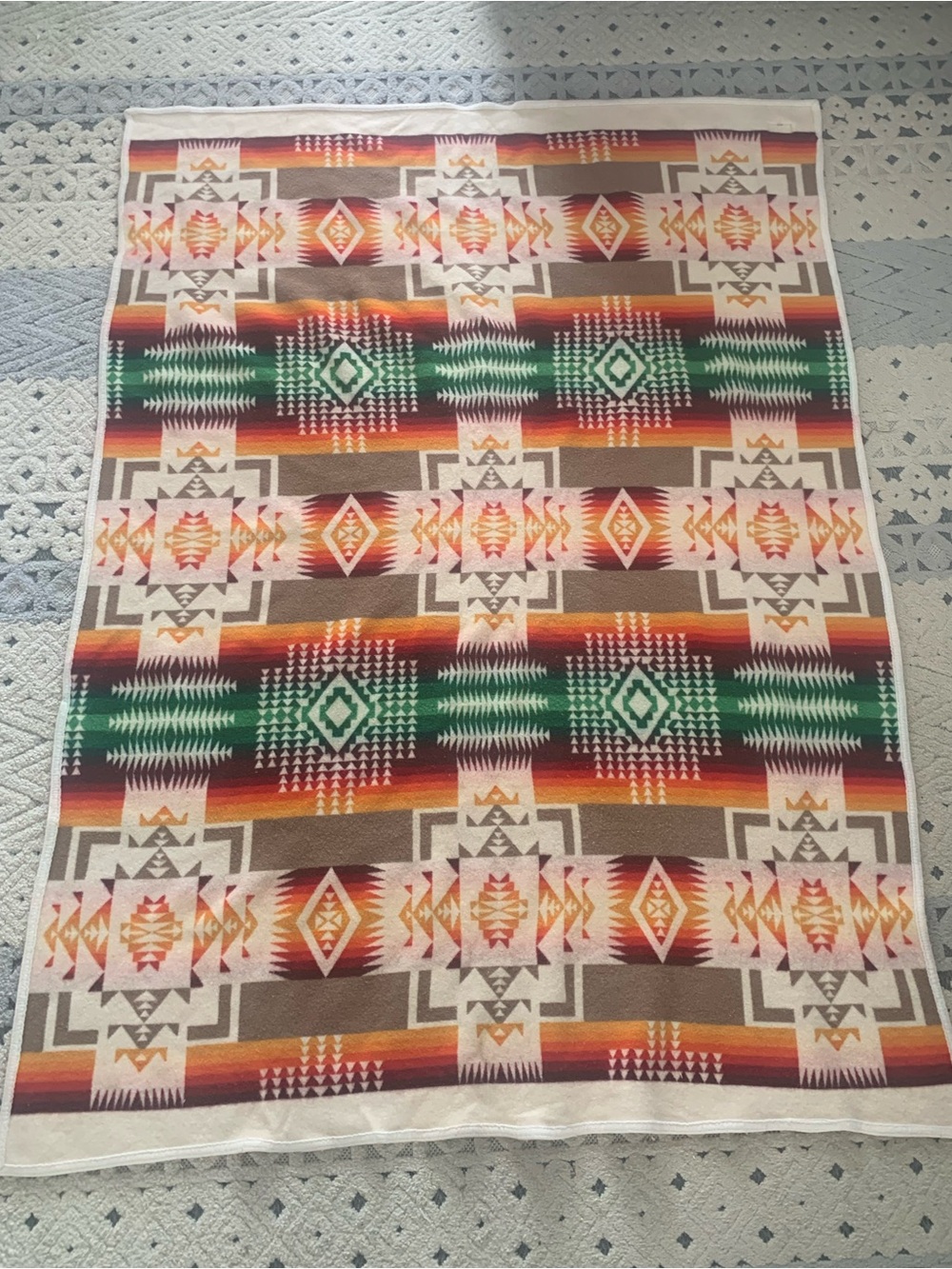 Pendleton Beaver State Wool Blanket 55x72 Southwest Aztec Tribal Camp Blanket